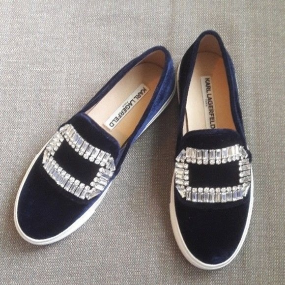 karl lagerfeld velvet sneakers